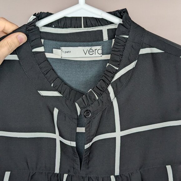 Vero Moda Sleeveless Checkered Blouse Black White Size XS - Picture 3 of 3